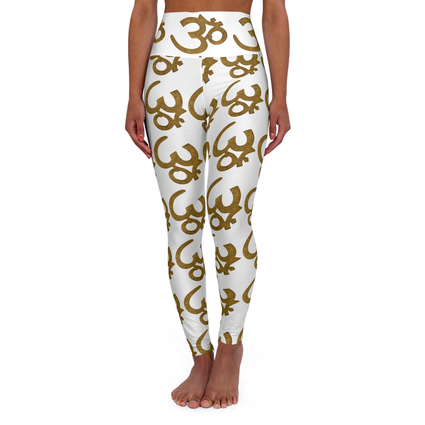 Gold OHM Skinny Fit High Waisted Yoga Leggings, Expertly Crafted in the USA
