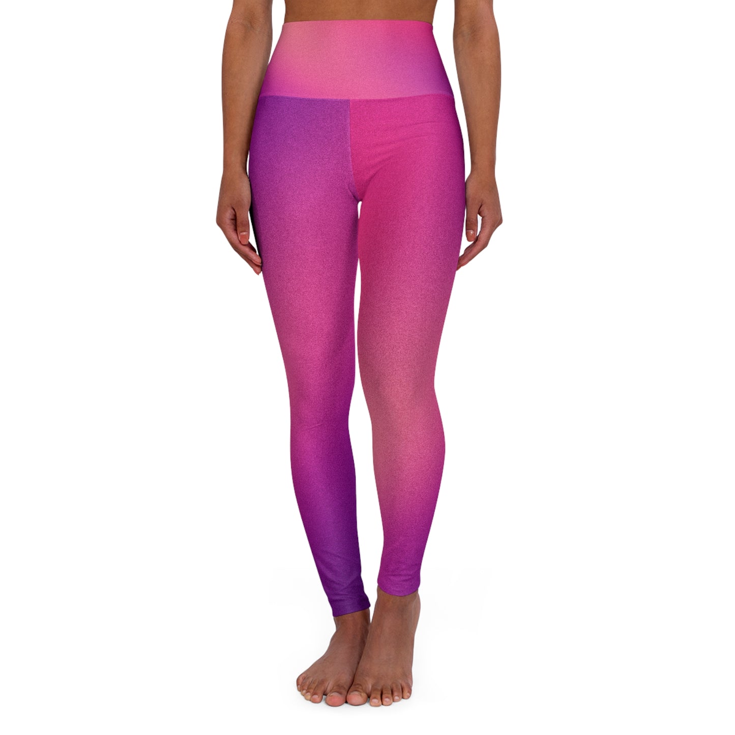Fuschia Rainbow Slide Artistic Abstract Skinny Fit High Waisted Yoga Leggings, Expertly Crafted in the USA