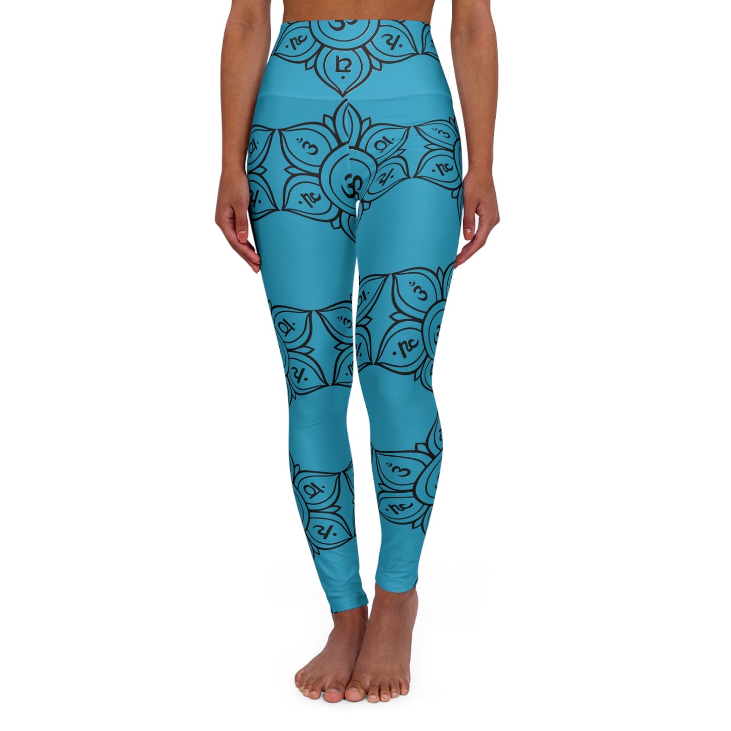 Ohm Mandala Artistic Abstract Skinny Fit High Waisted Yoga Leggings, Expertly Crafted in the USA