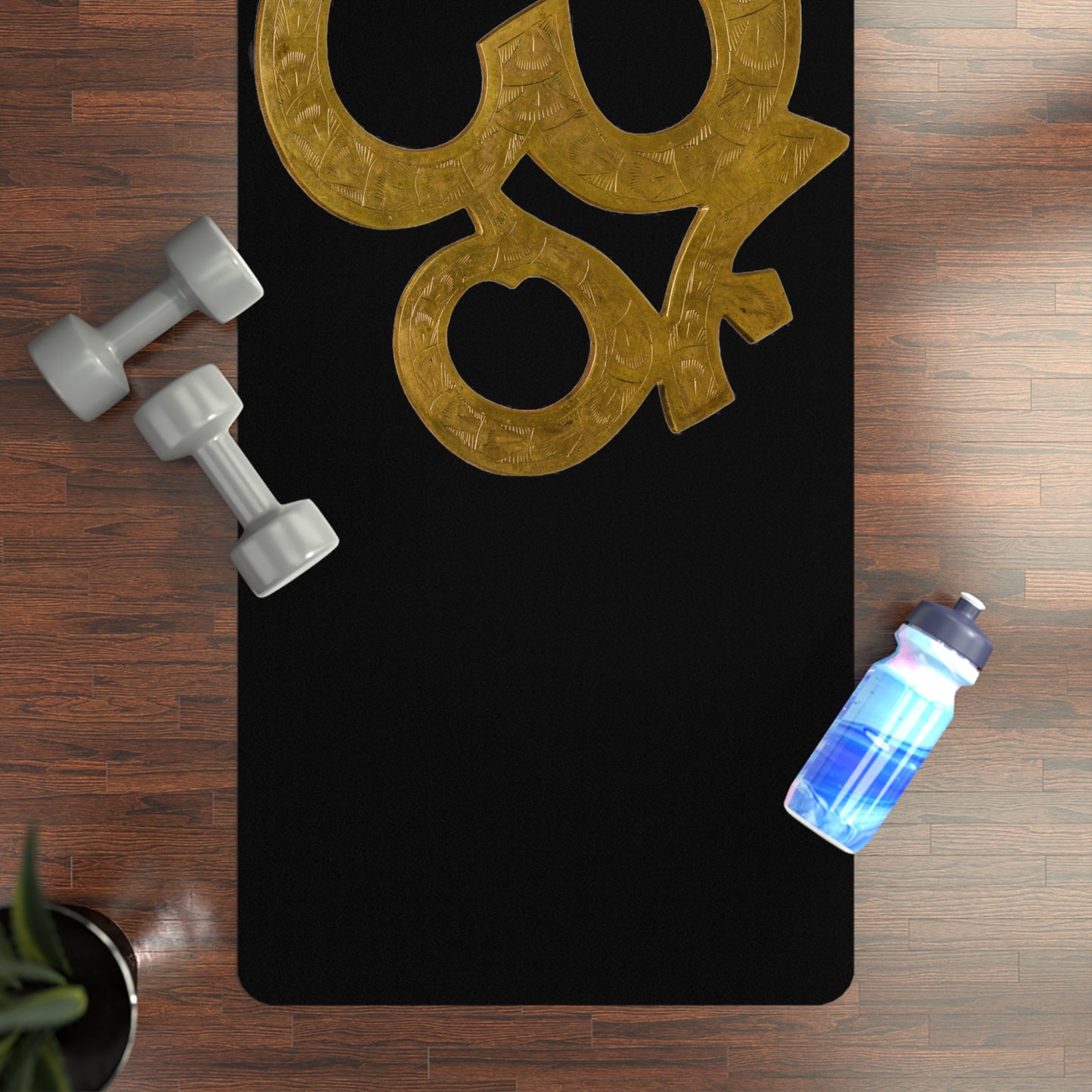 Elevate Your Practice Golden OHM Rubber Yoga Mat