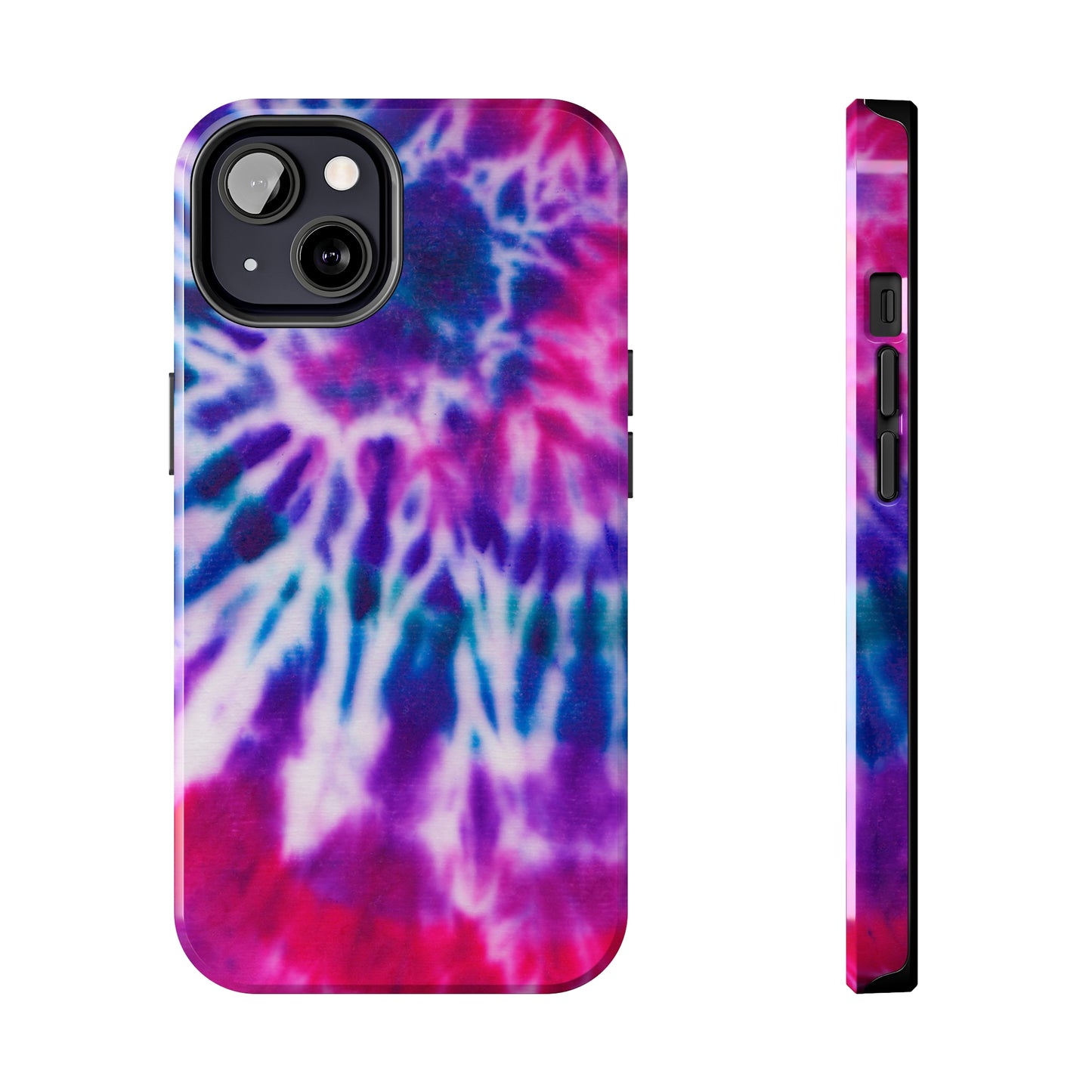 All iPhone Models: Pink Purple Tie Dye Tough Phone Cases
