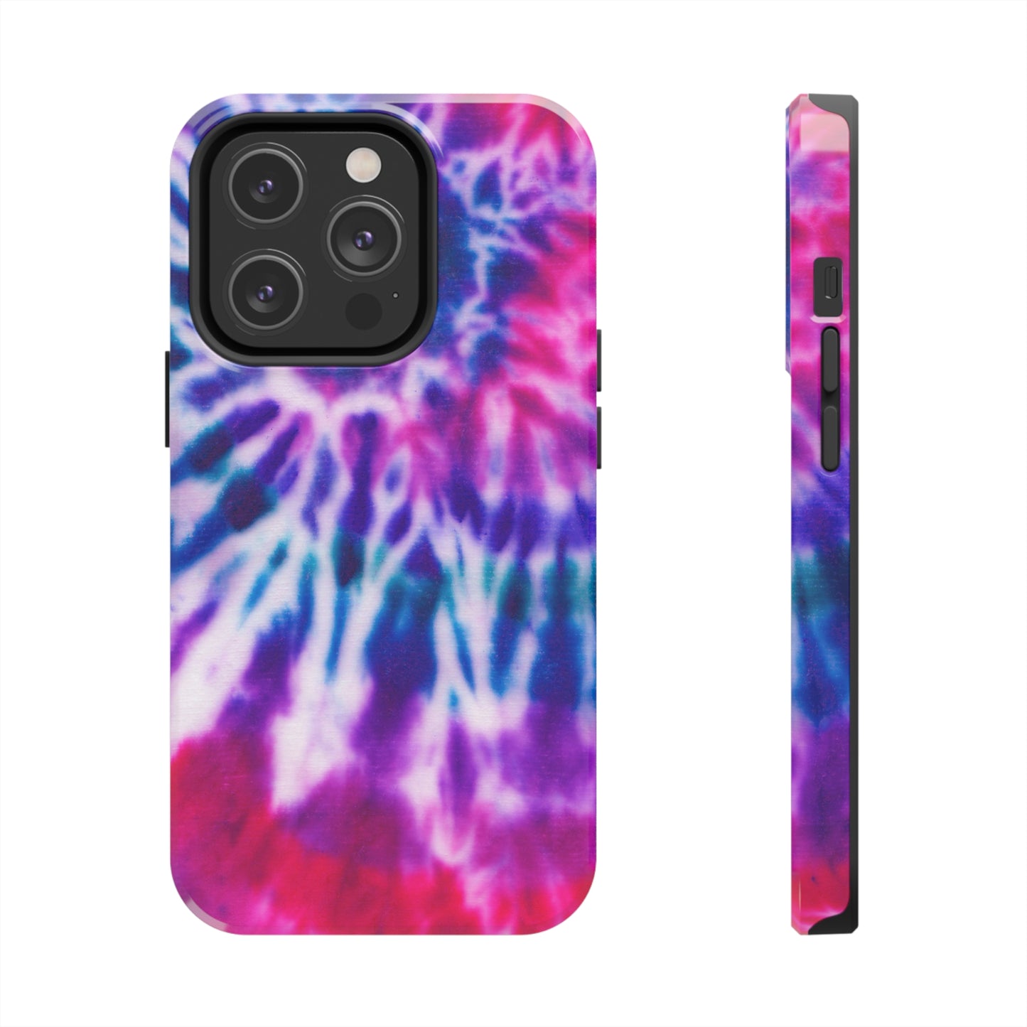 All iPhone Models: Pink Purple Tie Dye Tough Phone Cases