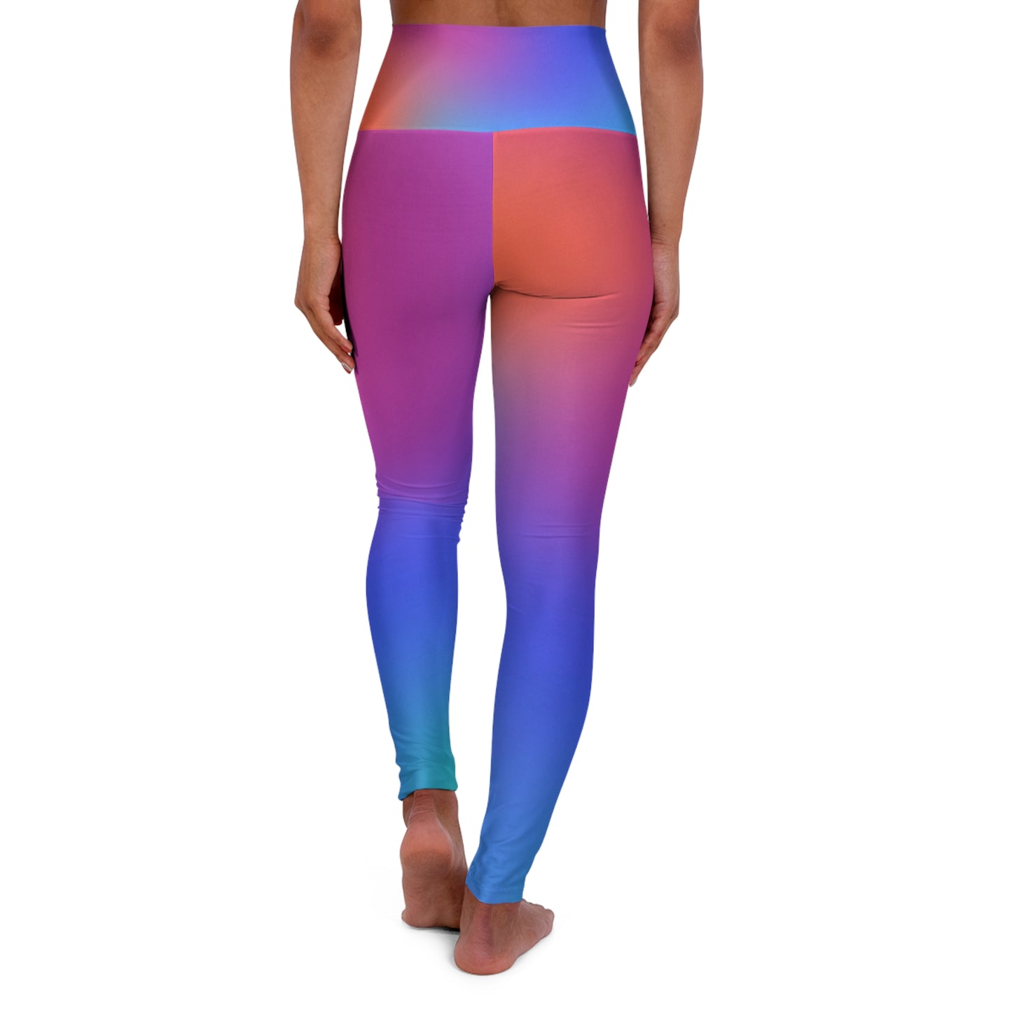 Rainbow Slide Artistic Abstract Skinny Fit High Waisted Yoga Leggings, Expertly Crafted in the USA