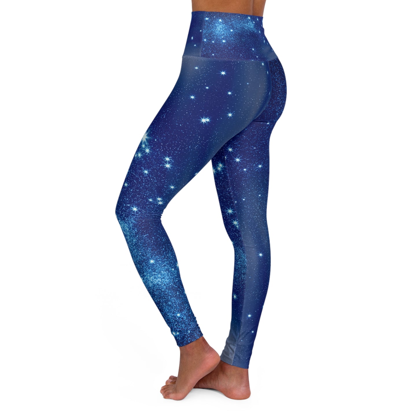 Cosmos Splash Abstract Skinny Fit High Waisted Yoga Leggings, Expertly Crafted in the USA