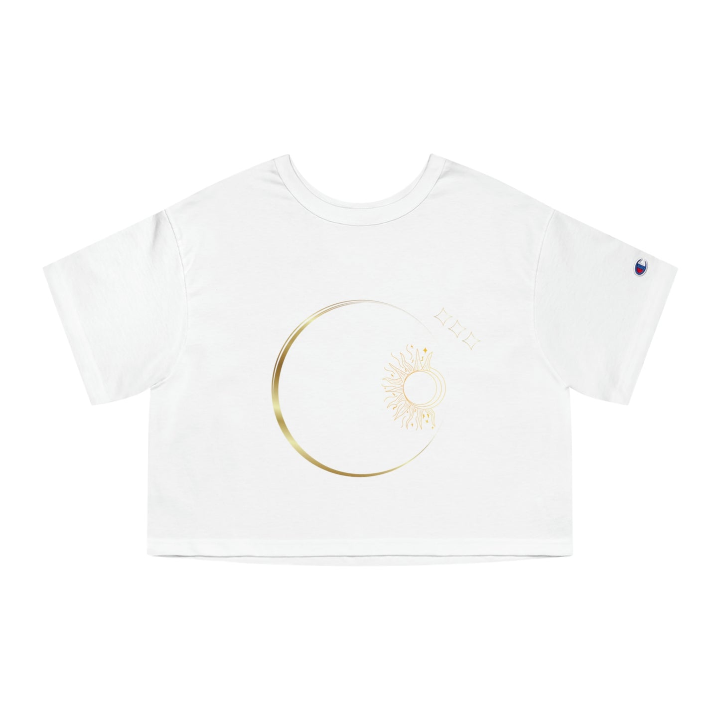 Celestial Moon Sun & Stars 100% cotton Champion Women's Heritage Cropped T-Shirt