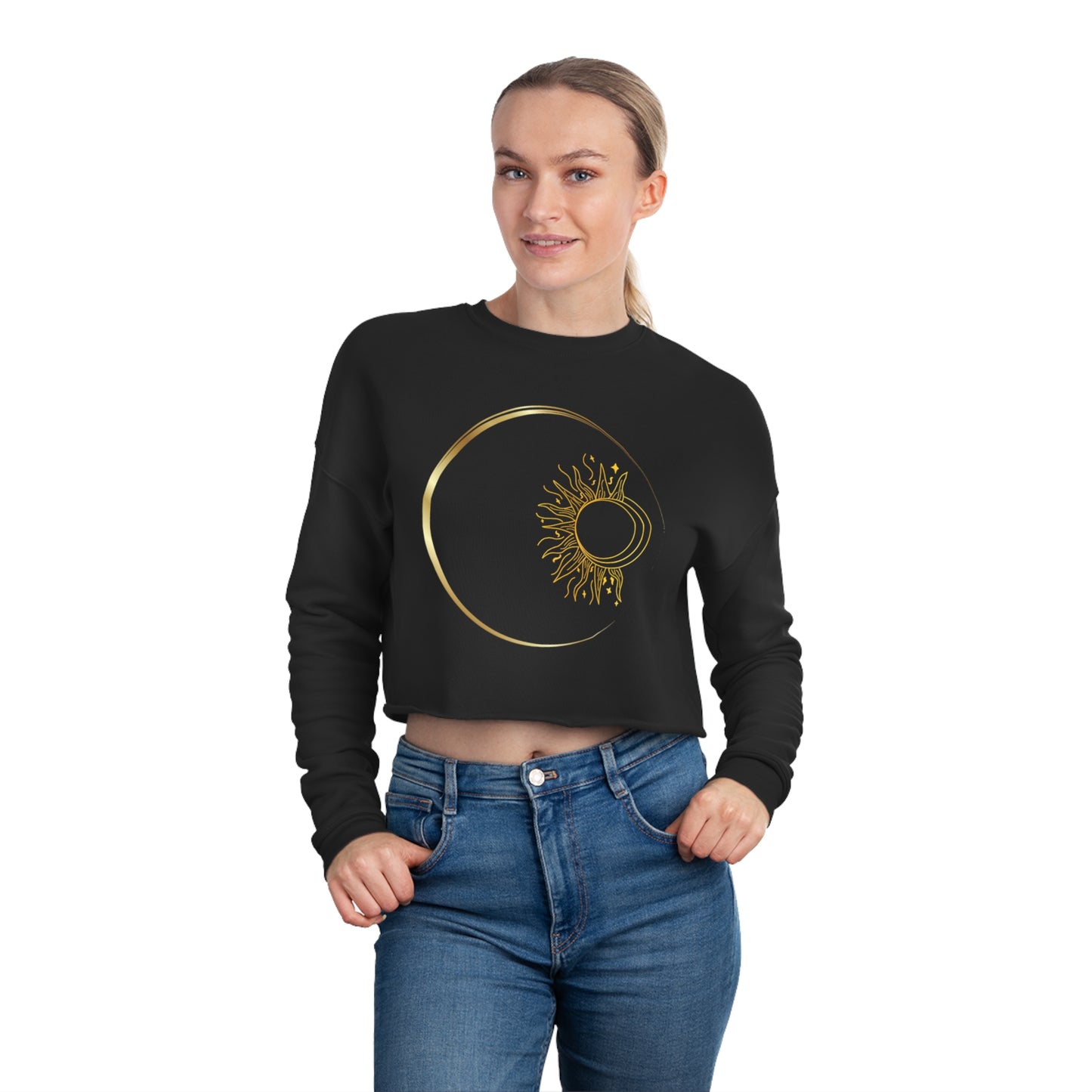 Moon & Sun Celestial Women's Cropped Sweatshirt