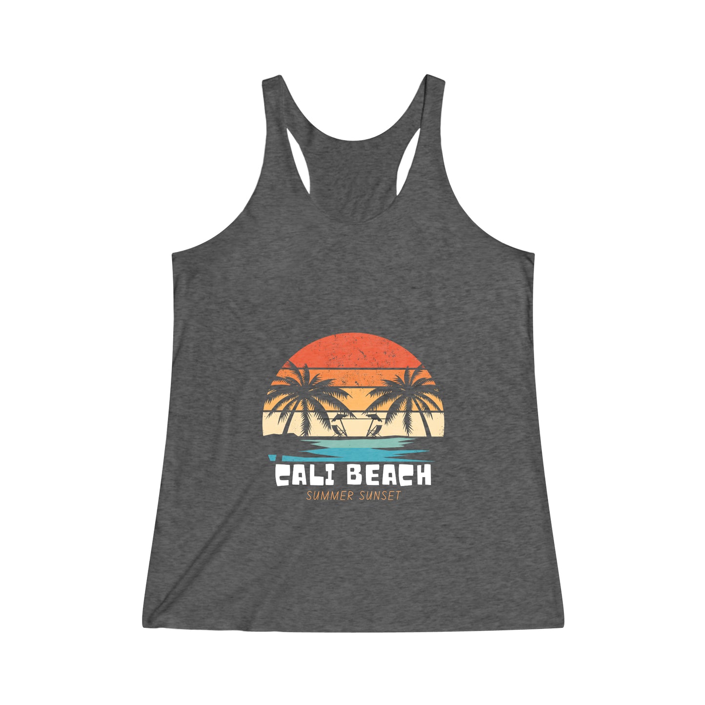 Cali Beach Summer Sunset Racerback Tank