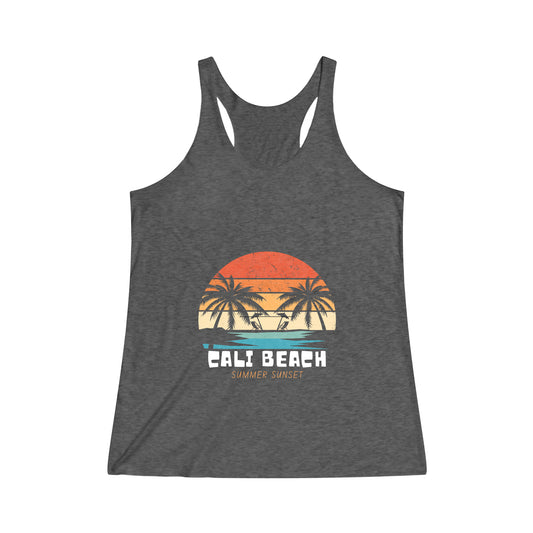 Cali Beach Summer Sunset Racerback Tank