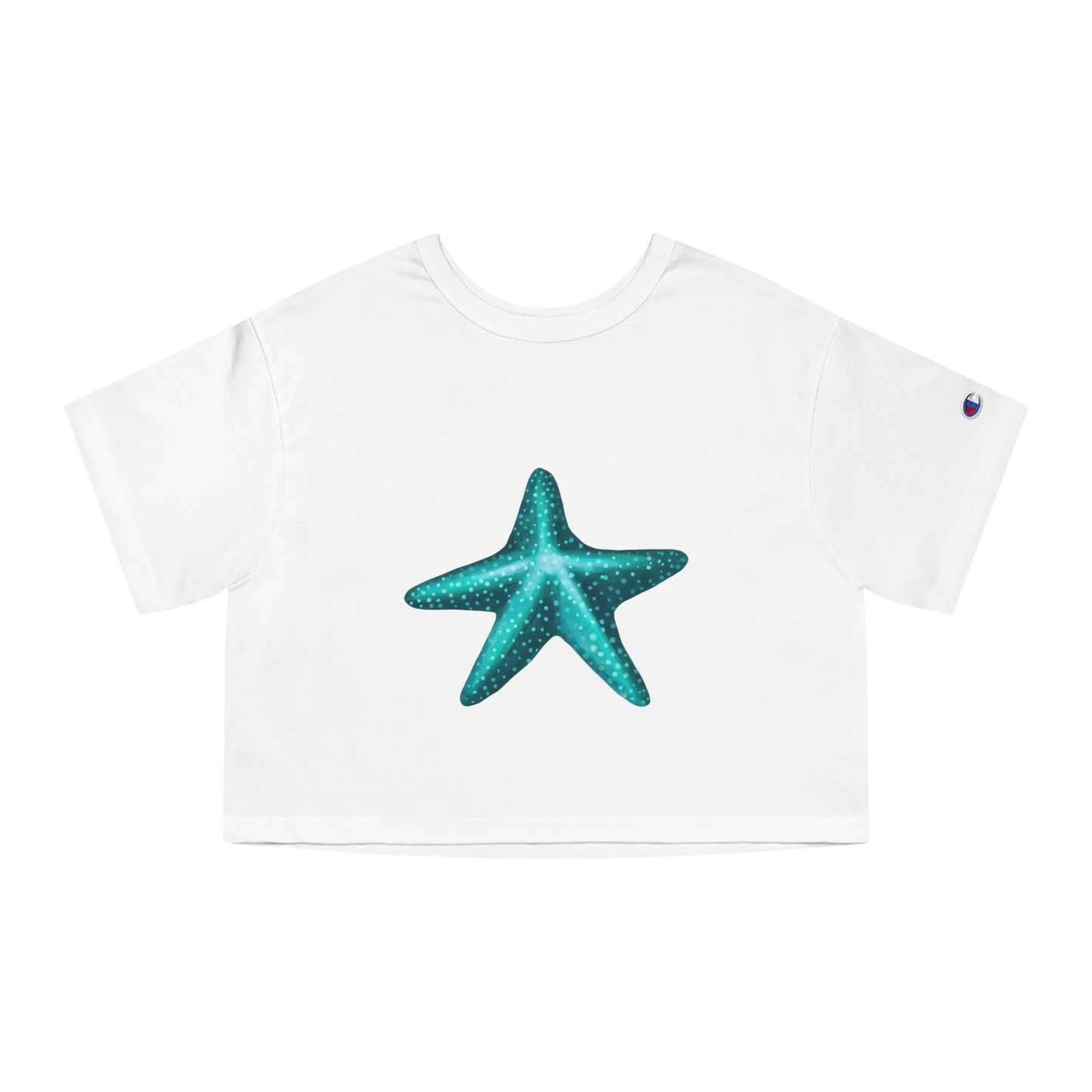 Blue Starfish Ocean LIfe Cropped T-Shirt