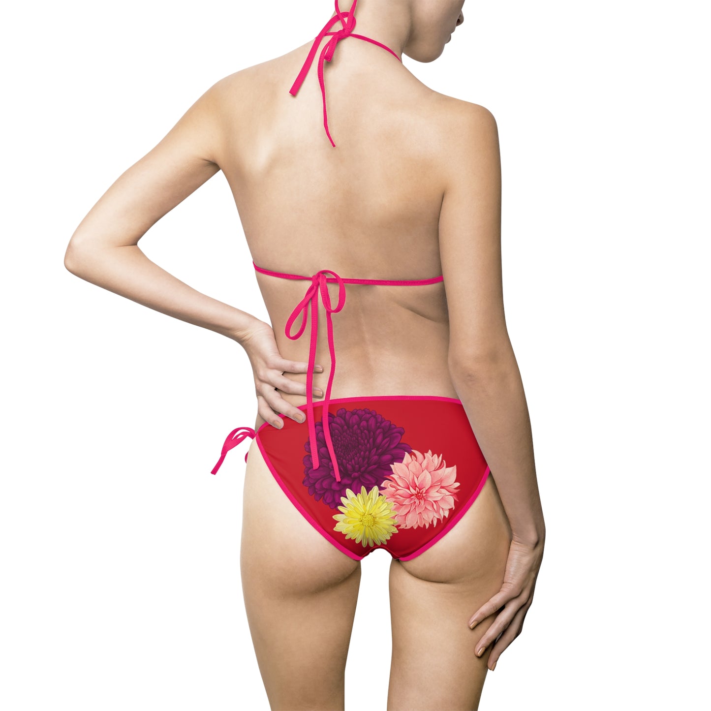 Hot Red Floral Women's Bikini Swimsuit